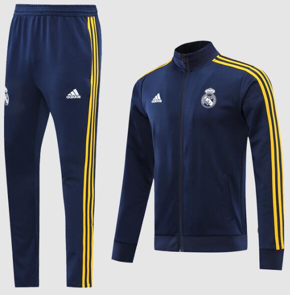 Real Madrid Navy Yellow Training Jacket Kits with Trousers 2020/21